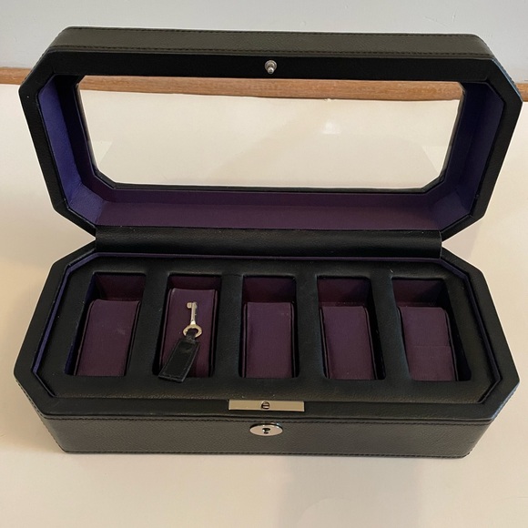 Wolf Watch Case 5 Watch Storage with key - Picture 6 of 7